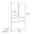 ZLINE Autograph Edition 36" 4-Door French Door Refrigerator, Water, Ice Dispenser, Stainless Steel, Polished Gold Square Handles RFMZ-W-36-FG