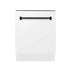 ZLINE 24" Autograph Dishwasher, White Door, Black Handle, DWVZ-WM-24-MB