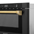 ZLINE 24" Microwave Drawer, Black Stainless, Gold MWDZ-1-BS-H-G