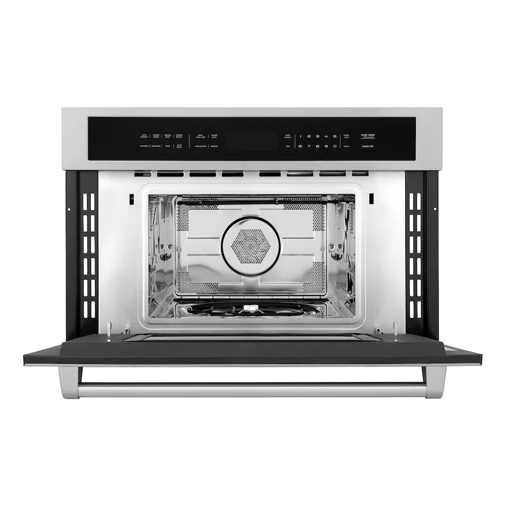 ZLINE Kitchen Package Refrigerator, Rangetop, Wall Oven, Microwave 4KPR-RT30-MWAWS
