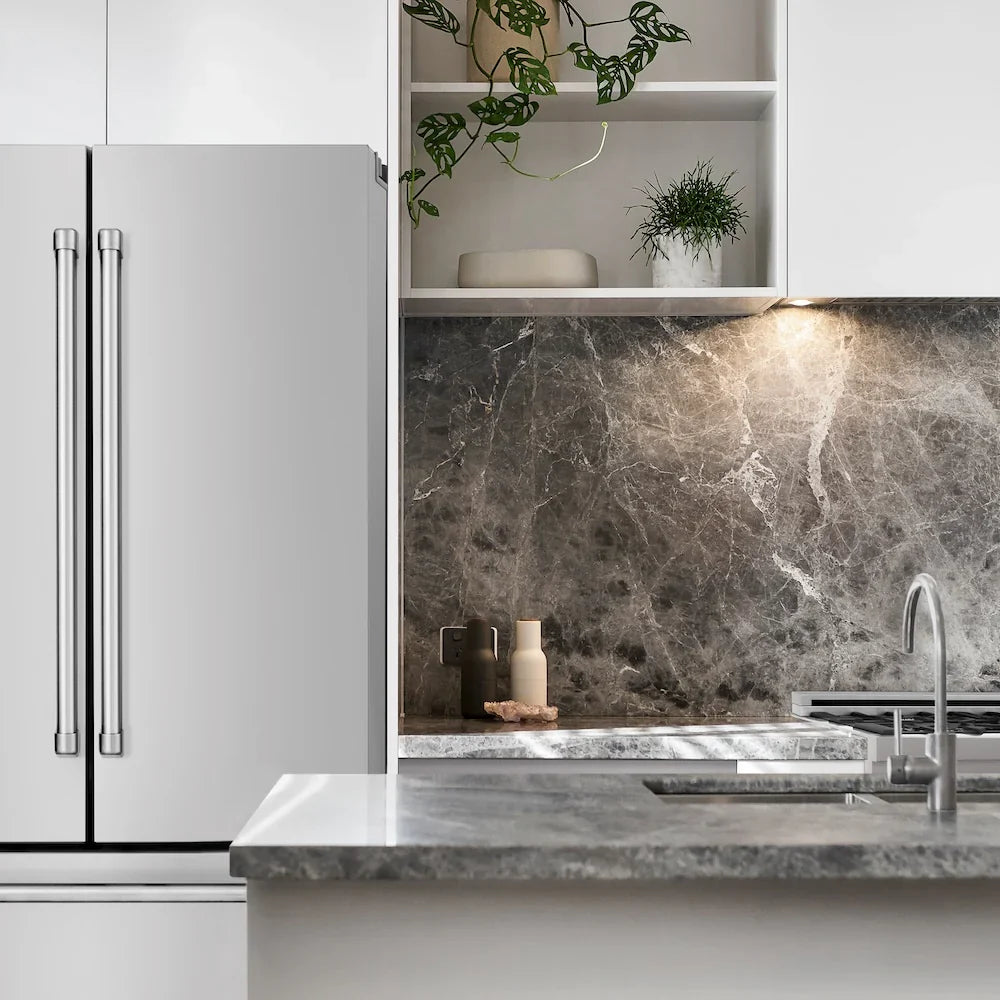 ZLINE Kitchen Package Refrigerator, Rangetop, Rangehood, Wall Oven, 4KPR-RTRH48-AWD