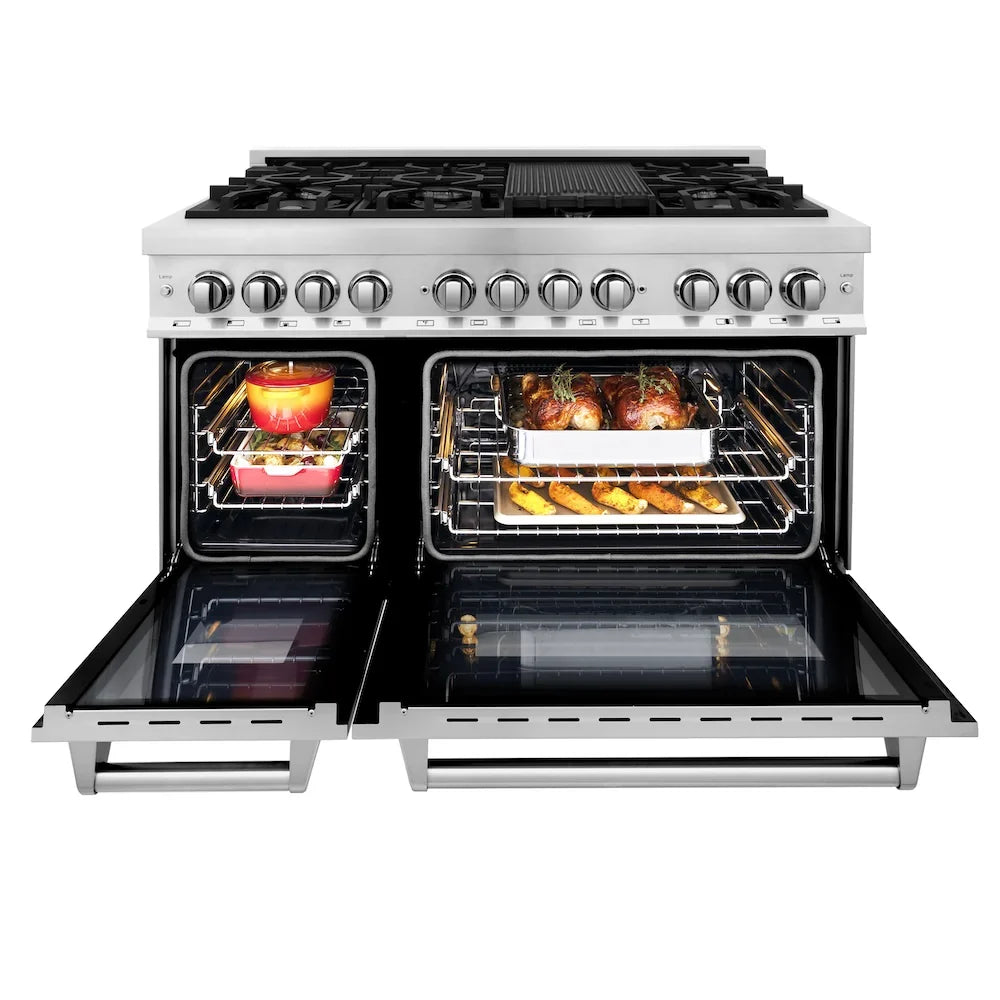 ZLINE Kitchen Package Refrigerator, Range,Range Hood , Dishwasher,  4KPR-RARH48-DWV