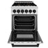 ZLINE 24" Autograph Dual Fuel Range, Stainless, Black accents, RAZ-24-MB