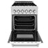 ZLINE 24" Professional Dual Fuel Range, Matte White Door, RA-WM-24