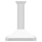 ZLINE 36" Stainless Hood, White Matte, Stainless Handle KB4STX-WM-36