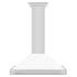 ZLINE 36" Stainless Hood, White Matte, Stainless Handle KB4STX-WM-36