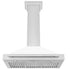 ZLINE 36" Stainless Hood, White Matte, Stainless Handle KB4STX-WM-36