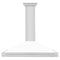 ZLINE 48" Stainless Hood, White Matte, Stainless Handle KB4STX-WM-48