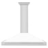 ZLINE 48" Stainless Hood, White Matte, Stainless Handle KB4STX-WM-48