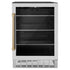 ZLINE 24" Autograph 154 Can Beverage Cooler Fridge with Adjustable Shelves in Stainless Steel with Champagne Bronze Accents RBVZ-US-24-CB