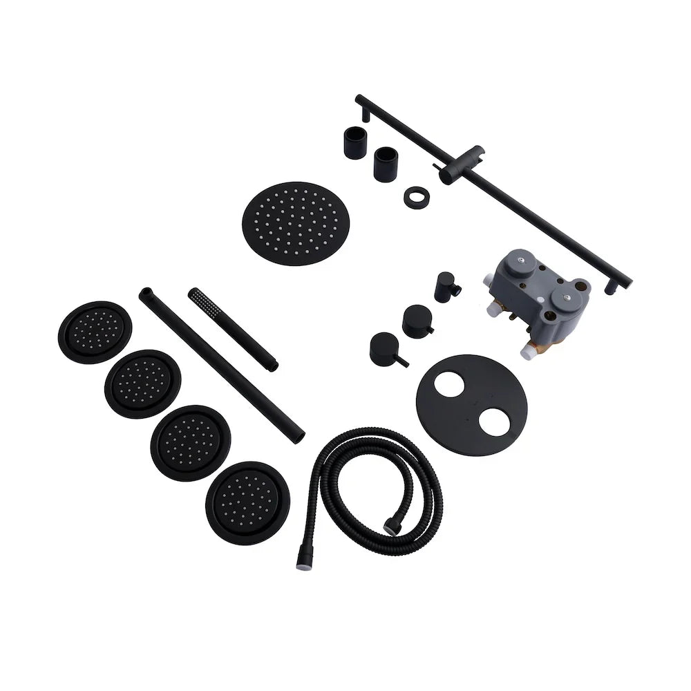 ZLINE Emerald Bay Thermostatic Shower System with Body Jets EMBY-SHS-T3-MB