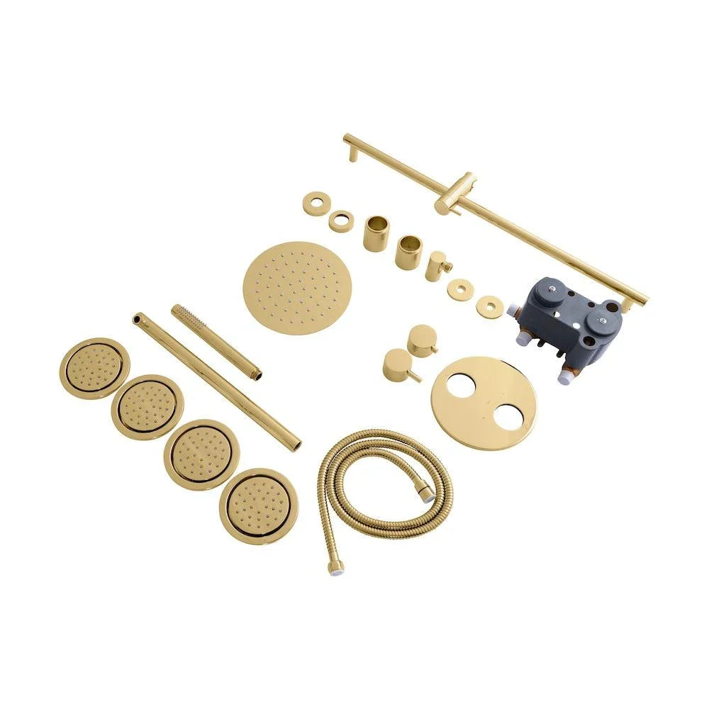 ZLINE Emerald Bay Thermostatic Shower System with Body Jets EMBY-SHS-T3-PG