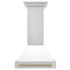 ZLINE 30" Autograph Stainless Wall Range Hood, White, 8654STZ-WM30-CB