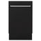 ZLINE 18" Dishwasher in Black matt panel, Stainless Tub, DWV-BLM-18