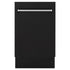 ZLINE 18" Dishwasher in Black matt panel, Stainless Tub, DWV-BLM-18