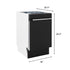 ZLINE 18" Dishwasher in Black matt panel, Stainless Tub, DWV-BLM-18