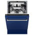 ZLINE 18" Dishwasher in Blue gloss panel, Stainless Tub, DWV-BG-18