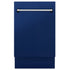 ZLINE 18" Dishwasher in Blue gloss panel, Stainless Tub, DWV-BG-18