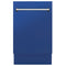 ZLINE 18" Dishwasher in Blue matt panel, Stainless Tub, DWV-BM-18