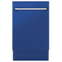 ZLINE 18" Dishwasher in Blue matt panel, Stainless Tub, DWV-BM-18