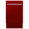 ZLINE 18" Dishwasher, Red Gloss panel, Stainless Tub, DWV-RG-18