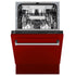 ZLINE 18" Dishwasher, Red Gloss panel, Stainless Tub, DWV-RG-18
