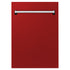 ZLINE 18" Dishwasher, Red Gloss panel, Stainless Tub, DWV-RG-18