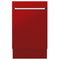 ZLINE 18" Dishwasher, Red Matt panel, Stainless Tub, DWV-RM-18