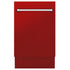 ZLINE 18" Dishwasher, Red Matt panel, Stainless Tub, DWV-RM-18