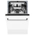 ZLINE 18" Dishwasher, White Matte panel, Stainless Tub, DWV-WM-18