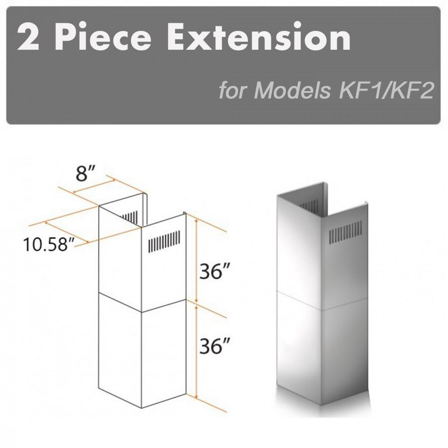 ZLINE 2 Piece Chimney Extension for 12' Ceiling, 2PCEXT-KF1