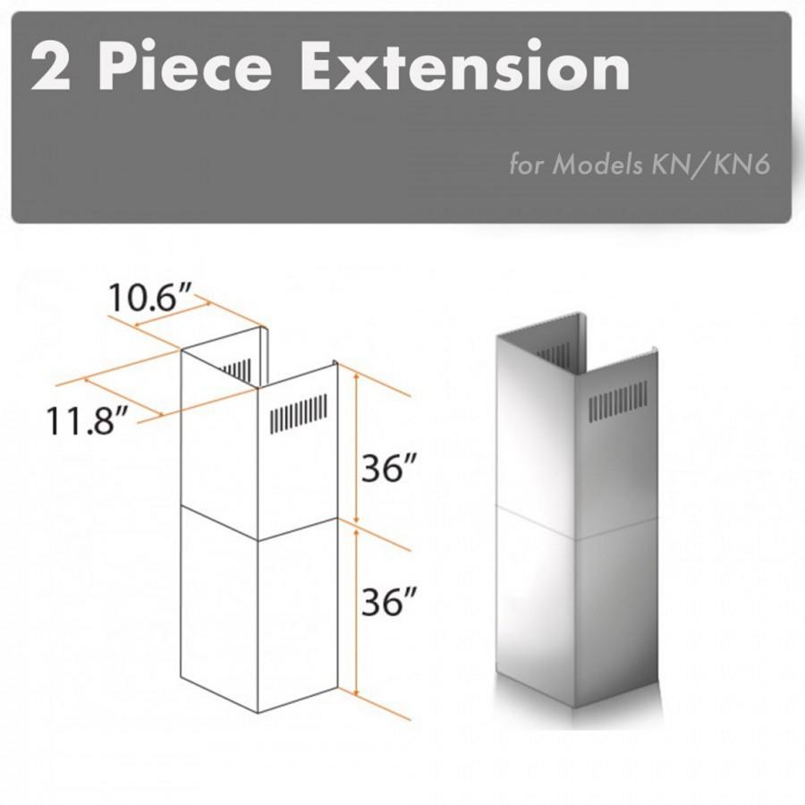 ZLINE 2 Piece Chimney Extension for 12' Ceiling, 2PCEXT-KN