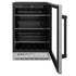 ZLINE 24" Autograph Edition 154 Can Beverage Cooler Fridge with Adjustable Shelves in Stainless Steel with Matte Black Accents RBVZ-US-24-MB
