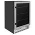 ZLINE 24" Autograph Edition 154 Can Beverage Cooler Fridge with Adjustable Shelves in Stainless Steel with Matte Black Accents RBVZ-US-24-MB