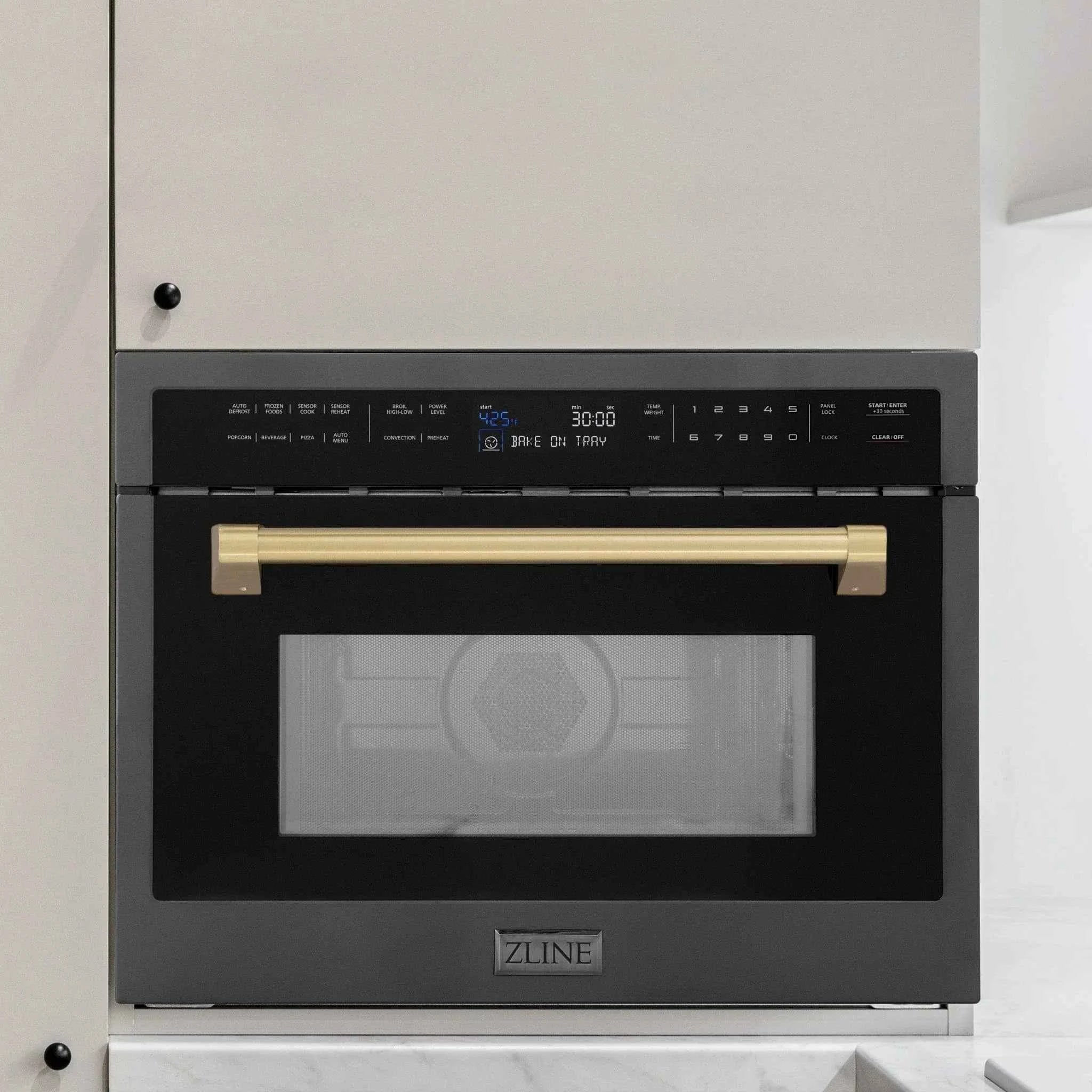 ZLINE 24" Convection Microwave, Black Stainless, Bronze MWOZ-24-BS-CB