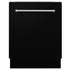 ZLINE 24" Dishwasher in Black Matte panel, Stainless Tub, DWV-BLM-24