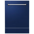 ZLINE 24" Dishwasher in Blue gloss panel, Stainless Tub, DWV-BG-24