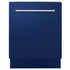 ZLINE 24" Dishwasher in Blue gloss panel, Stainless Tub, DWV-BG-24