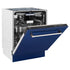 ZLINE 24" Dishwasher in Blue gloss panel, Stainless Tub, DWV-BG-24