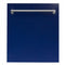 ZLINE 24" Dishwasher in Blue Gloss, Stainless Tub, Traditional Handle, DW-BG-24