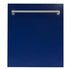 ZLINE 24" Dishwasher in Blue Gloss, Stainless Tub, Traditional Handle, DW-BG-24
