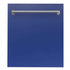 ZLINE 24" Dishwasher in Blue Matte and Traditional Style Handle, DW-BM-24
