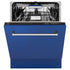 ZLINE 24" Dishwasher in Blue Matte panel, Stainless Tub, DWV-BM-24