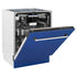 ZLINE 24" Dishwasher in Blue Matte panel, Stainless Tub, DWV-BM-24