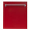 ZLINE 24" Dishwasher in Red Gloss, Stainless Tub, Traditional Handle, DW-RG-24