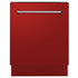 ZLINE 24" Dishwasher in Red Matt panel, Stainless Tub, DWV-RM-24