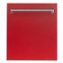 ZLINE 24" Dishwasher in Red Matte, Stainless Tub, Traditional Handle, DW-RM-24
