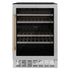 ZLINE 24" Dual Zone 44-Bottle Wine Cooler in Stainless Steel with Wood Shelf RWV-UD-24