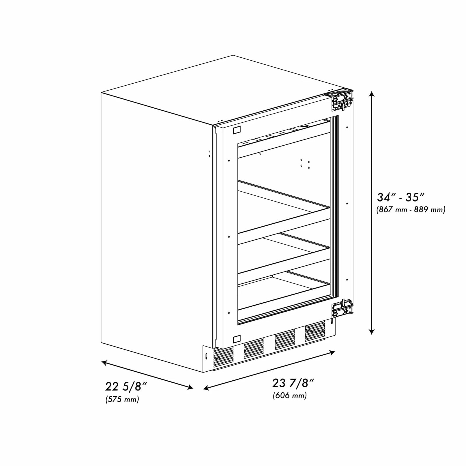 ZLINE 24 in. Touchstone 151 Can Beverage Fridge With Panel Ready Glass Door RBSPO-24