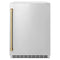 ZLINE 24 in. Touchstone Beverage Fridge, Solid Stainless Door, Champagne Bronze Handle RBSOZ-ST-24-CB